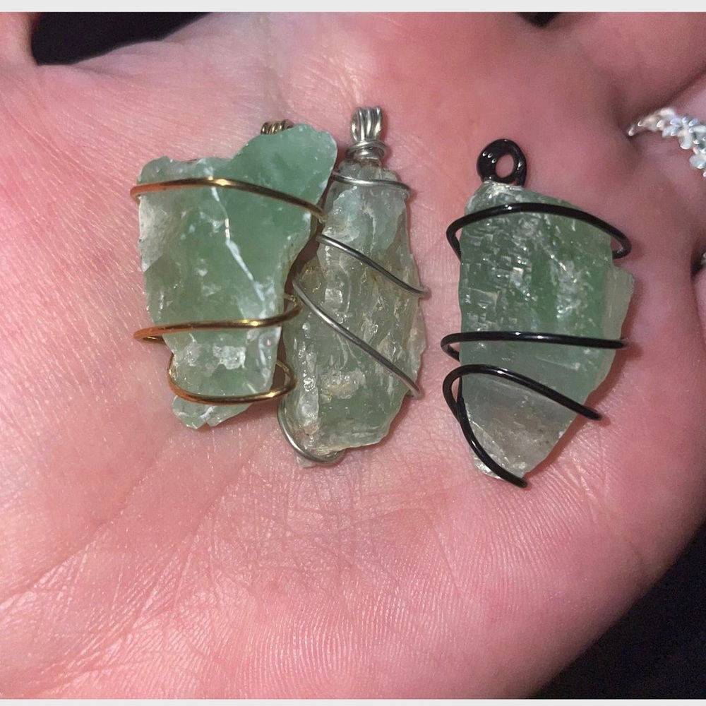 Green Calcite pendant necklace